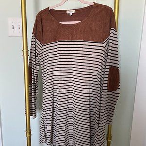 umgee striped long sleeve dress